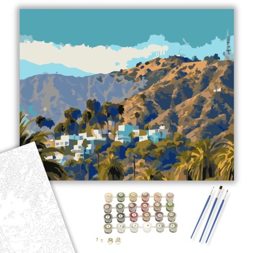 Hollywood Felirat Los Angelesben - számfestő készlet - Számfestő.hu - 60×70cm - keretre feszítve