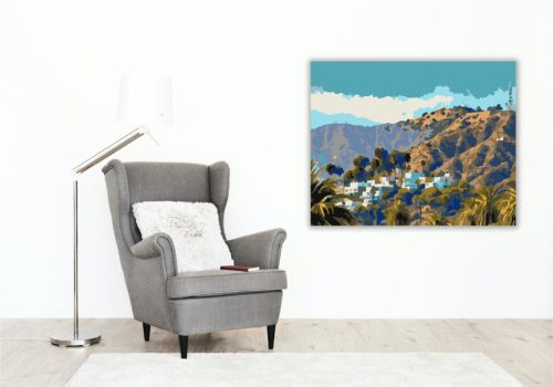 Hollywood Felirat Los Angelesben - számfestő készlet - Számfestő.hu - 60×70cm - keretre feszítve