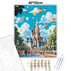 Disney World Vidám Nap - számfestő készlet - Számfestő.hu - 40×50cm - Keret nélkül