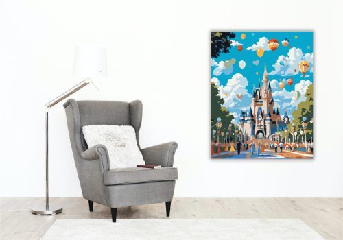 Disney World Vidám Nap - számfestő készlet - Számfestő.hu - 40×50cm - keret nélkül