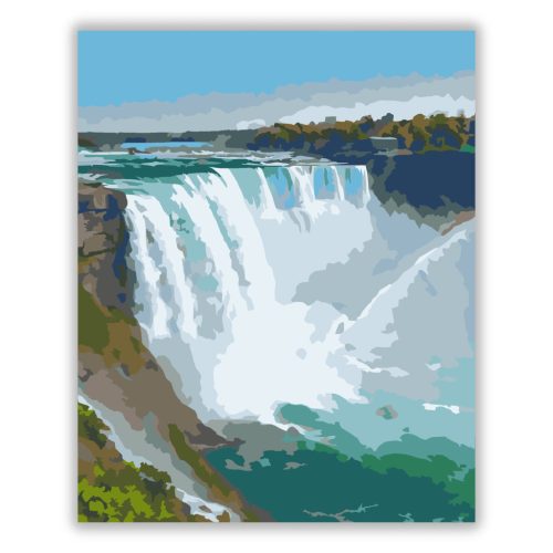 Niagara-vízesés és Szivárvány - számfestő készlet - Számfestő.hu