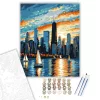 Chicago Belvárosi Látkép Naplementében - számfestő készlet - Számfestő.hu - 50×60cm - keret nélkül