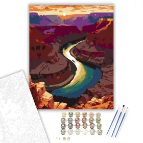 Grand Canyon Naplementében - számfestő készlet - Számfestő.hu - 40×50cm - keret nélkül