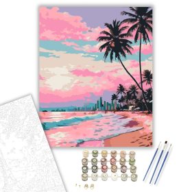 Miami Beach Naplemente - számfestő készlet - Számfestő.hu - 40×50cm - keret nélkül