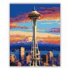 Space Needle Seattle Naplementében - számfestő készlet - Számfestő.hu