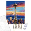 Space Needle Seattle Naplementében - számfestő készlet - Számfestő.hu - 40×50cm - keret nélkül