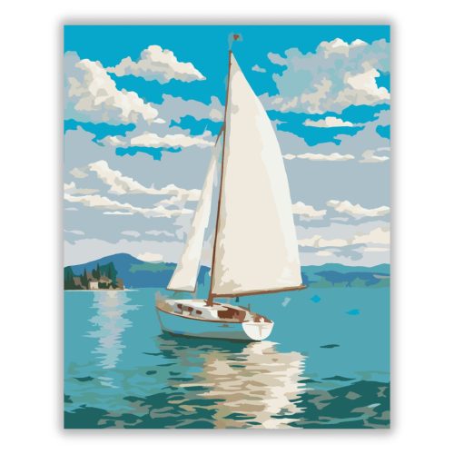 Fehér Vitorlás a Balatonon - Számfestő.hu