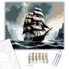 Fekete Vitorlás a Ködös Partok Felé - számfestő készlet - Számfestő.hu - 80×100cm - keretre feszítve