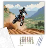 Dual-Sport Motor Ugrás Közben - számfestő készlet - Számfestő.hu - 50×60cm - keret nélkül