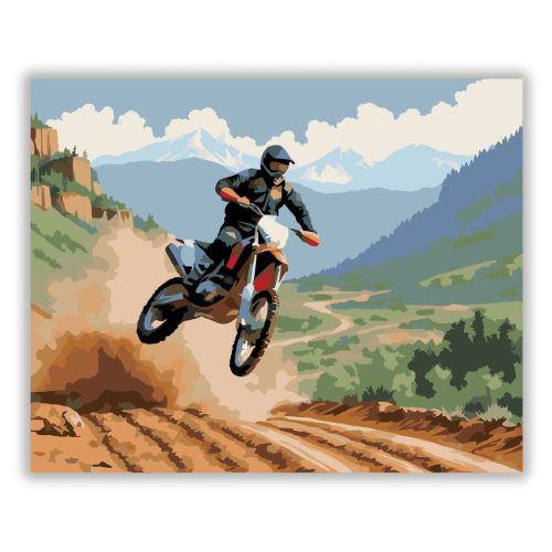 Dual-Sport Motor Ugrás Közben - Számfestő.hu