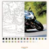 Fekete Sportmotor a Hegyi Kanyarban - számfestő készlet - Számfestő.hu - 40×50cm - Keret nélkül