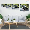 Fekete Sportmotor a Hegyi Kanyarban - számfestő készlet - Számfestő.hu - 40×50cm - Keret nélkül