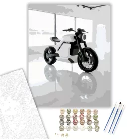 Minimalista Elektromos Motor a Jövő Showroomjában - számfestő készlet - Számfestő.hu - 40×50cm - keret nélkül
