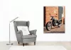 Retro Café Racer a Téglaépület Előtt - számfestő készlet - Számfestő.hu - 60×70cm - keret nélkül
