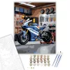 Versenymotor a Szerelőműhelyben - számfestő készlet - Számfestő.hu - 40×50cm - keret nélkül