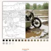Hadsereg Zöld Oldalkocsis Motor - számfestő készlet - Számfestő.hu - 40×50cm - Keret nélkül