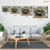 Hadsereg Zöld Oldalkocsis Motor - számfestő készlet - Számfestő.hu - 40×50cm - Keret nélkül