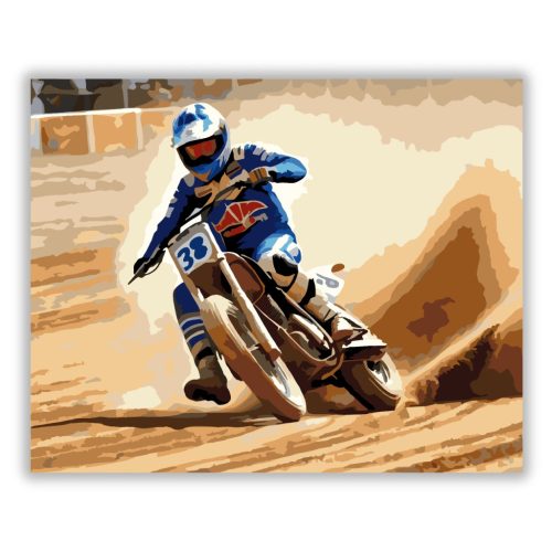 Speedway Versenymotor Kanyarban - Számfestő.hu