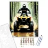Sárga ATV az Erdei Ösvényen - számfestő készlet - Számfestő.hu - 60×70cm - keretre feszítve