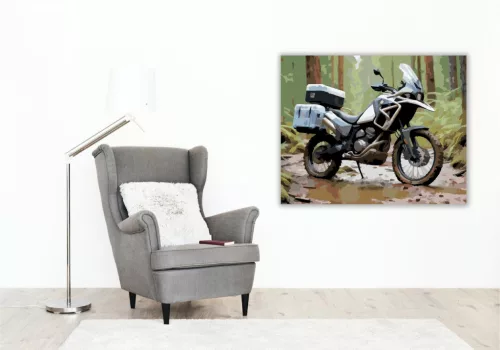 Modern Adventure Túramotor Erdőszélen - számfestő készlet - Számfestő.hu - 40×50cm - keret nélkül