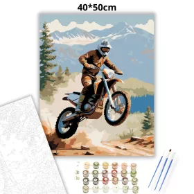 Dual-sport Motor a Levegőben - számfestő készlet - Számfestő.hu - 40×50cm - Keret nélkül