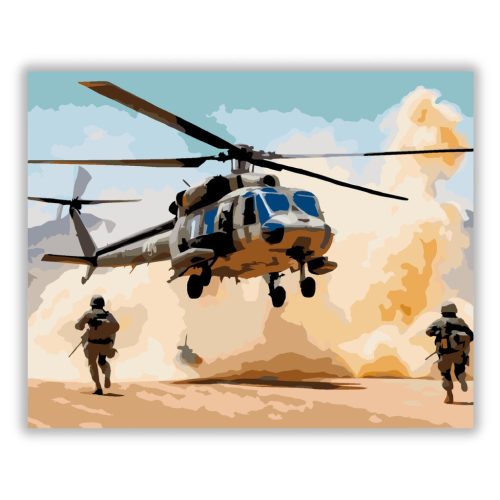 Harci Helikopter a Sivatag Felett - Számfestő.hu