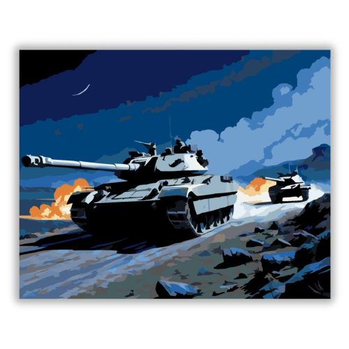 Éjszakai Tank Misszió - számfestő készlet - Számfestő.hu