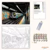Graffitivel Díszített Metró Az Aluljáróban - számfestő készlet - Számfestő.hu - 50×60cm - Keret nélkül