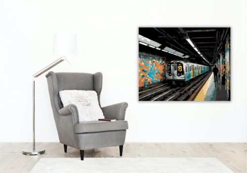 Graffitivel Díszített Metró Az Aluljáróban - számfestő készlet - Számfestő.hu - 50×60cm - keret nélkül