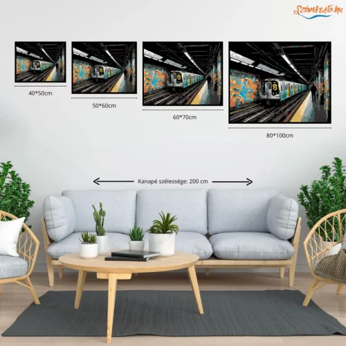 Graffitivel Díszített Metró Az Aluljáróban - számfestő készlet - Számfestő.hu - 40×50cm - Keret nélkül