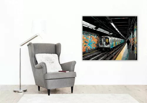 Graffitivel Díszített Metró Az Aluljáróban - számfestő készlet - Számfestő.hu - 40×50cm - Keretre feszítve