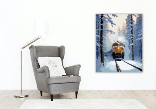 Havas Téli Expressz - számfestő készlet - Számfestő.hu - 50×60cm - keret nélkül