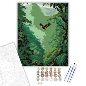 Amazonas Esőerdő és Repülő Tukán - számfestő készlet - Számfestő.hu - 40×50cm - keret nélkül