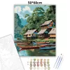 Amazonasi Cölöpfalu a Folyó Partján - számfestő készlet - Számfestő.hu - 50×60cm - Keret nélkül