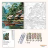 Amazonasi Cölöpfalu a Folyó Partján - számfestő készlet - Számfestő.hu - 40×50cm - Keret nélkül