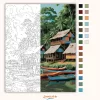 Amazonasi Cölöpfalu a Folyó Partján - számfestő készlet - Számfestő.hu - 40×50cm - Keret nélkül