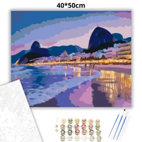 Copacabana Esti Fényei és Cukorsüveg-hegy - számfestő készlet - Számfestő.hu - 40×50cm - Keret nélkül