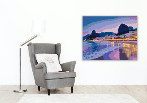 Copacabana Esti Fényei és Cukorsüveg-hegy - számfestő készlet - Számfestő.hu - 40×50cm - keret nélkül