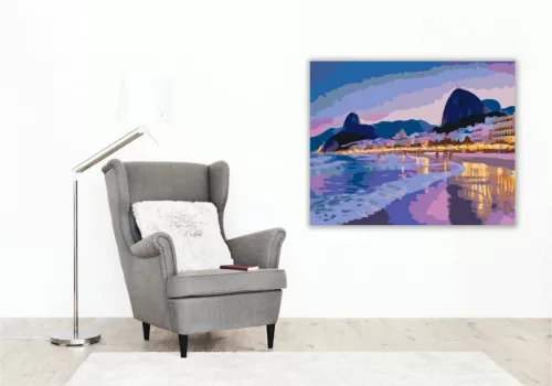 Copacabana Esti Fényei és Cukorsüveg-hegy - számfestő készlet - Számfestő.hu - 40×50cm - Keret nélkül