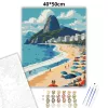 Copacabana Beach és Cukorsüveg-hegy - számfestő készlet - Számfestő.hu - 40×50cm - Keret nélkül