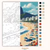 Copacabana Beach és Cukorsüveg-hegy - számfestő készlet - Számfestő.hu - 40×50cm - Keret nélkül