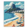 Copacabana Beach és Cukorsüveg-hegy - számfestő készlet - Számfestő.hu - 40×50cm - Keret nélkül