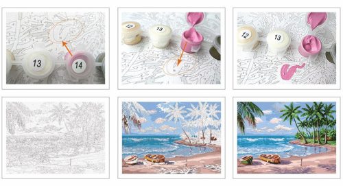 Copacabana Beach és Cukorsüveg-hegy - számfestő készlet - Számfestő.hu - 50×60cm - keret nélkül