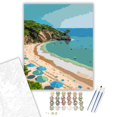 Búzios Trópusi Strandja - számfestő készlet - Számfestő.hu - 60×70cm - keret nélkül