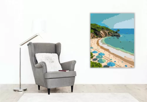 Búzios Trópusi Strandja - számfestő készlet - Számfestő.hu - 40×50cm - Keret nélkül