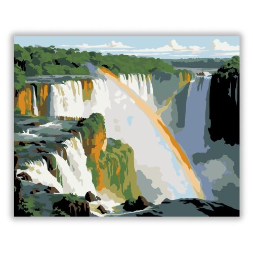 Iguazú-vízesés Szivárvánnyal - Számfestő.hu