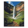 Chapada Diamantina Vízesés Szivárvánnyal - számfestő készlet - Számfestő.hu - 40×50cm - Keret nélkül
