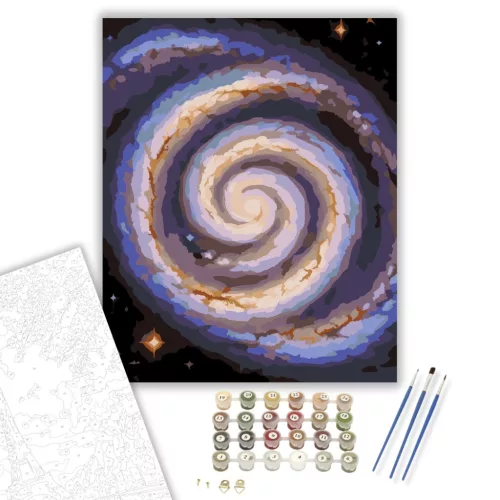 Spirálgalaxis Csillagmezőben - számfestő készlet - Számfestő.hu - 60×70cm - keretre feszítve