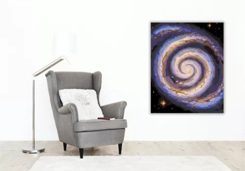 Spirálgalaxis Csillagmezőben - számfestő készlet - Számfestő.hu - 40×50cm - keret nélkül