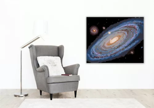 Ősi Spirálgalaxis és Csillagmező - számfestő készlet - Számfestő.hu - 60×70cm - keretre feszítve